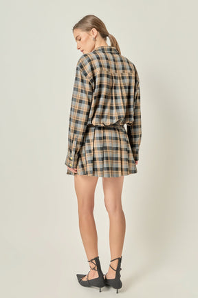 ENGLISH FACTORY - Check Shacket - TOPS available at Objectrare