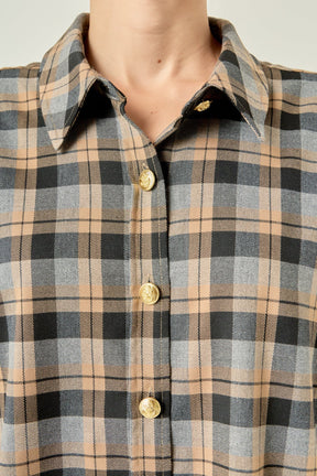 ENGLISH FACTORY - Check Shacket - TOPS available at Objectrare