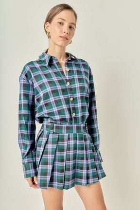ENGLISH FACTORY - Check Shacket - TOPS available at Objectrare