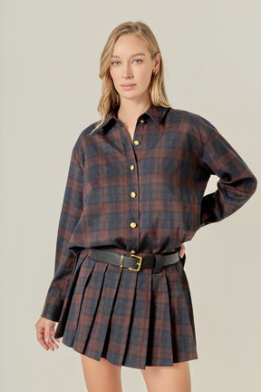 ENGLISH FACTORY - Check Shacket - TOPS available at Objectrare