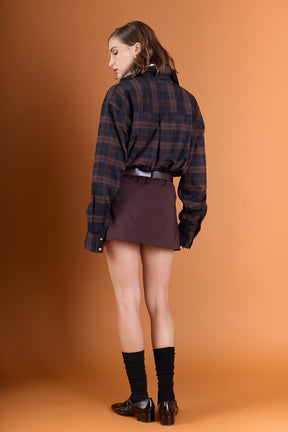 ENGLISH FACTORY - Check Shacket - TOPS available at Objectrare