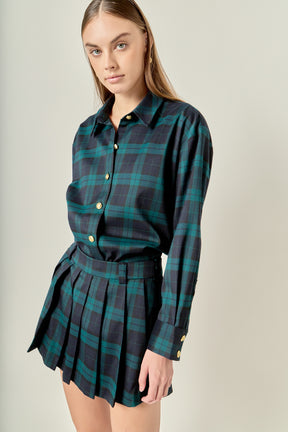 ENGLISH FACTORY - Check Shacket - TOPS available at Objectrare