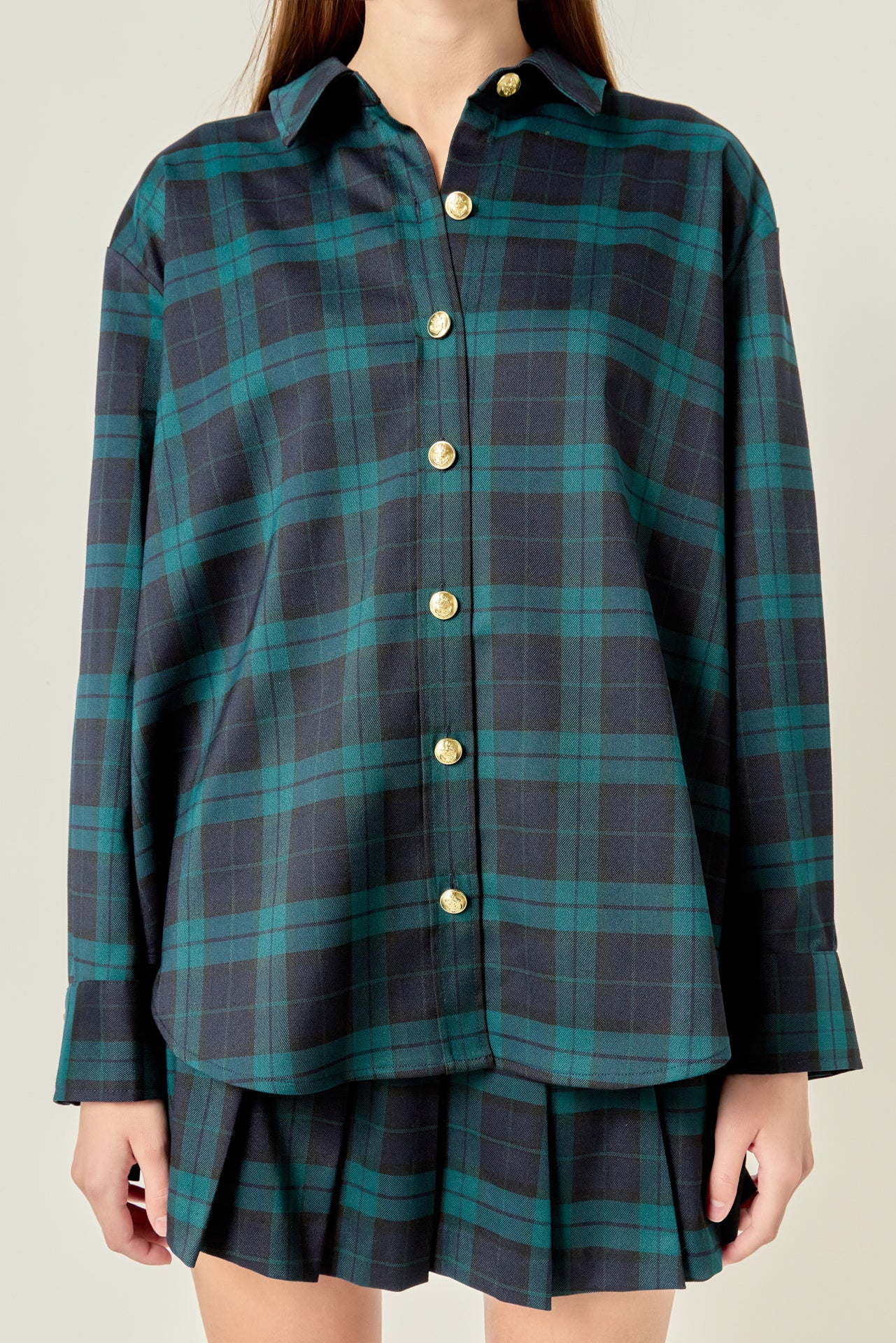 ENGLISH FACTORY - Check Shacket - TOPS available at Objectrare