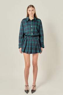 ENGLISH FACTORY - Check Shacket - TOPS available at Objectrare