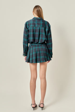 ENGLISH FACTORY - Check Shacket - TOPS available at Objectrare