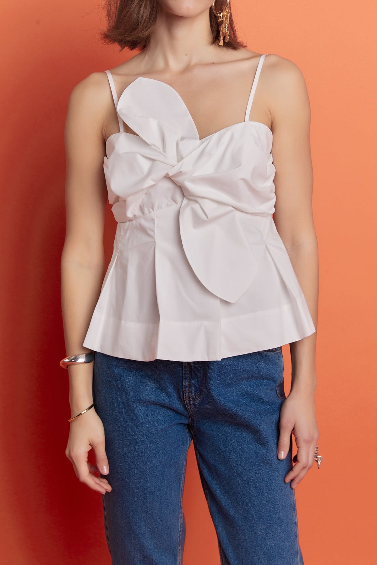 ENGLISH FACTORY - Tie Sleeveless Peplum Top - TOPS available at Objectrare