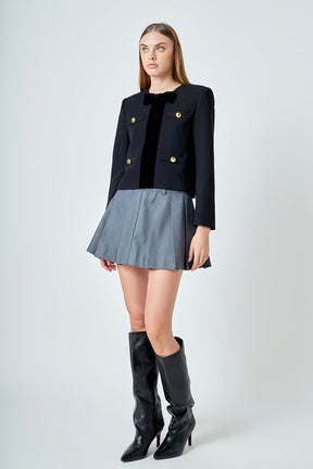 ENDLESS ROSE - Velvet Contrast Jacket - JACKETS available at Objectrare