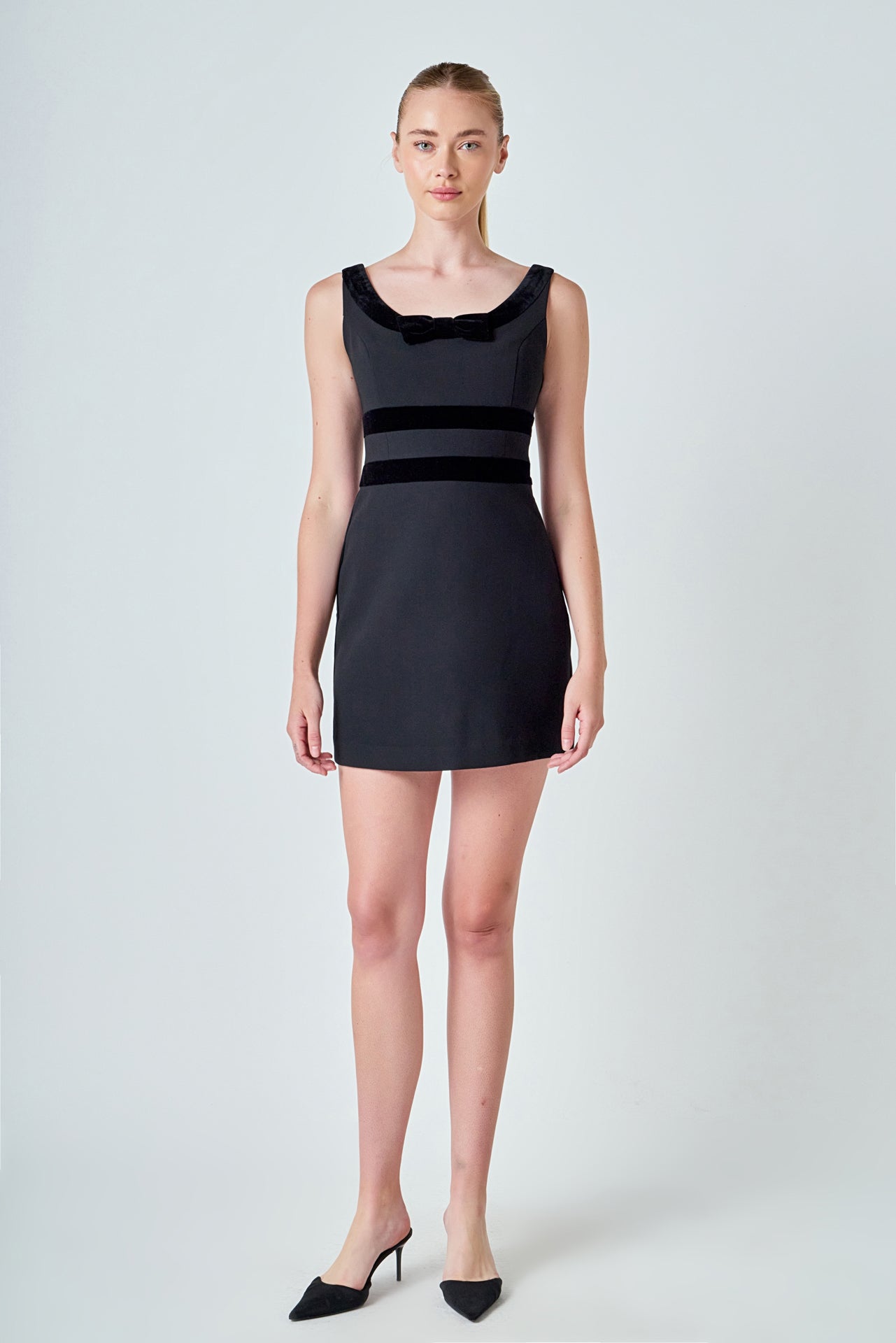 ENDLESS ROSE - Velvet Bow Mini Dress - DRESSES available at Objectrare