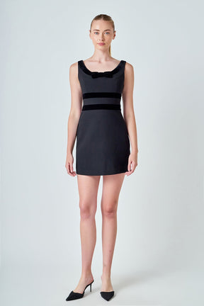 ENDLESS ROSE - Velvet Bow Mini Dress - DRESSES available at Objectrare