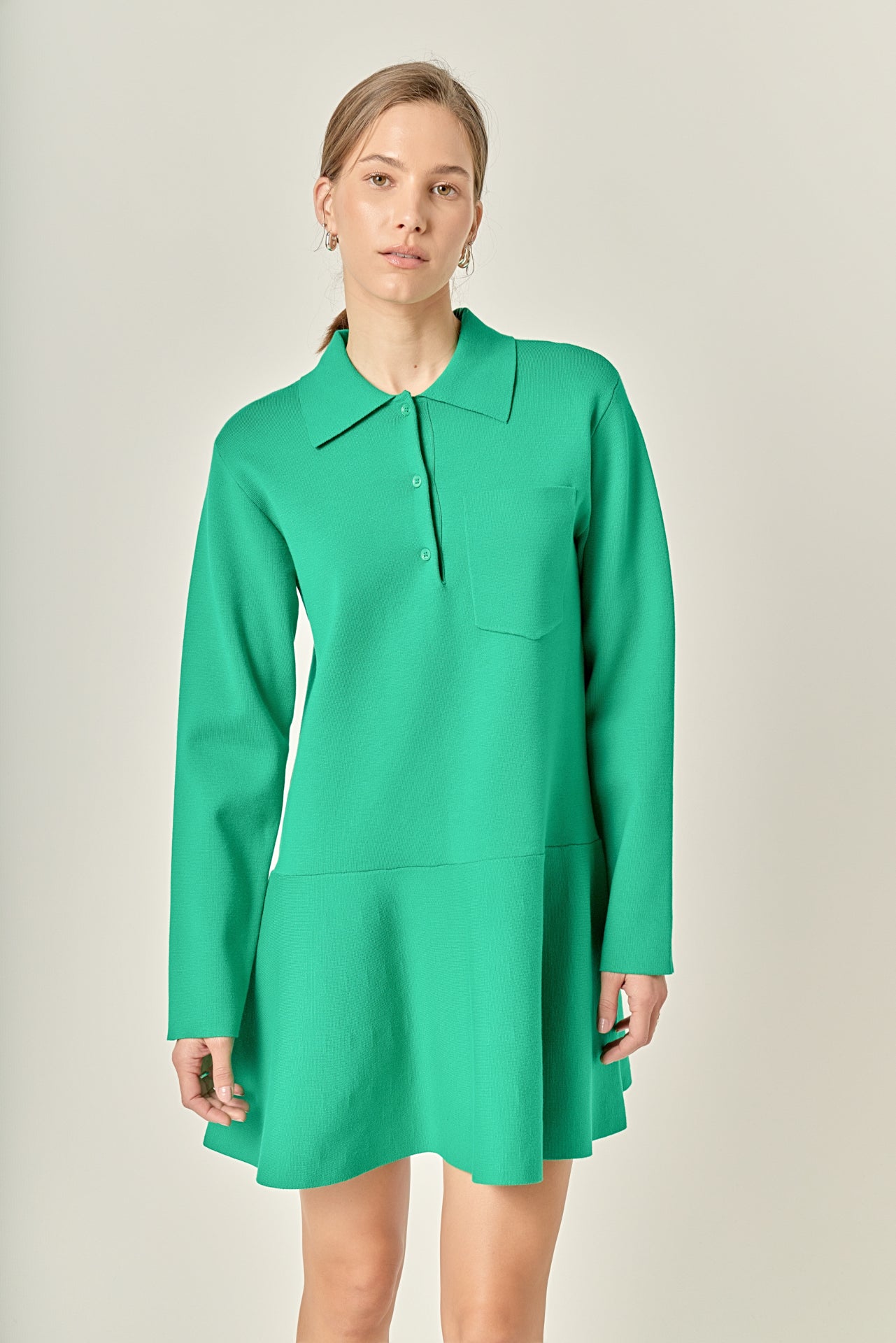 ENGLISH FACTORY - Collared Knit Mini Dress - DRESSES available at Objectrare