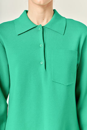ENGLISH FACTORY - Collared Knit Mini Dress - DRESSES available at Objectrare