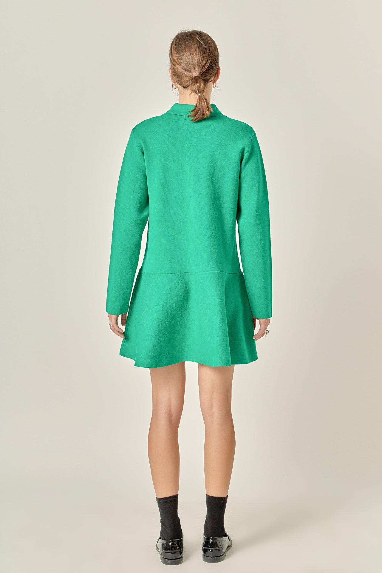 ENGLISH FACTORY - Collared Knit Mini Dress - DRESSES available at Objectrare