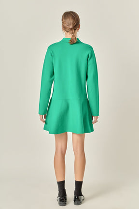 ENGLISH FACTORY - Collared Knit Mini Dress - DRESSES available at Objectrare