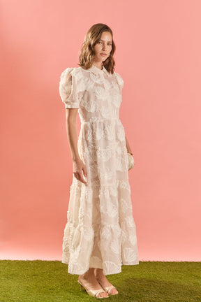 Embroidered Shell Midi Shirt Dress