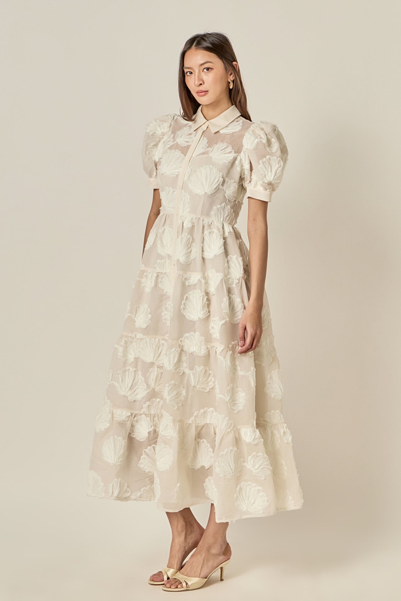 ENGLISH FACTORY - Embroidered Shell Midi Shirt Dress - DRESSES available at Objectrare