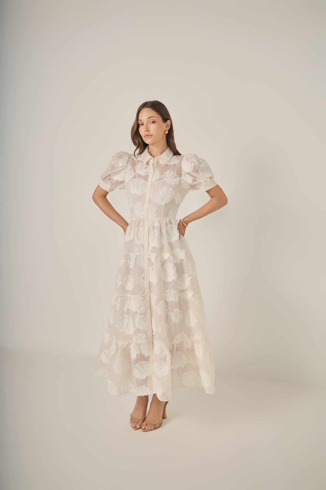ENGLISH FACTORY - Shell Midi Shirt Dress - DRESSES available at Objectrare