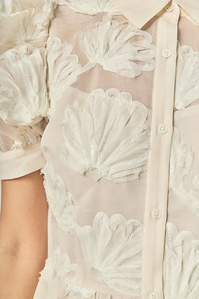 ENGLISH FACTORY - Embroidered Shell Midi Shirt Dress - DRESSES available at Objectrare