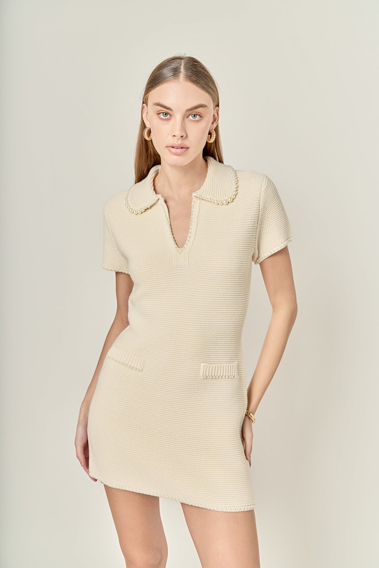 ENGLISH FACTORY - Pearl Knit Mini Dress - DRESSES available at Objectrare