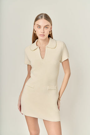 ENGLISH FACTORY - Pearl Knit Mini Dress - DRESSES available at Objectrare