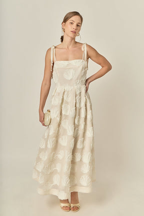 Embroidered Shell Sleeveless Midi Dress