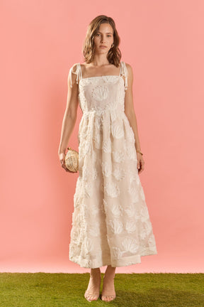 ENGLISH FACTORY - Embroidered Shell Sleeveless Midi Dress - DRESSES available at Objectrare