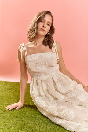 ENGLISH FACTORY - Embroidered Shell Sleeveless Midi Dress - DRESSES available at Objectrare