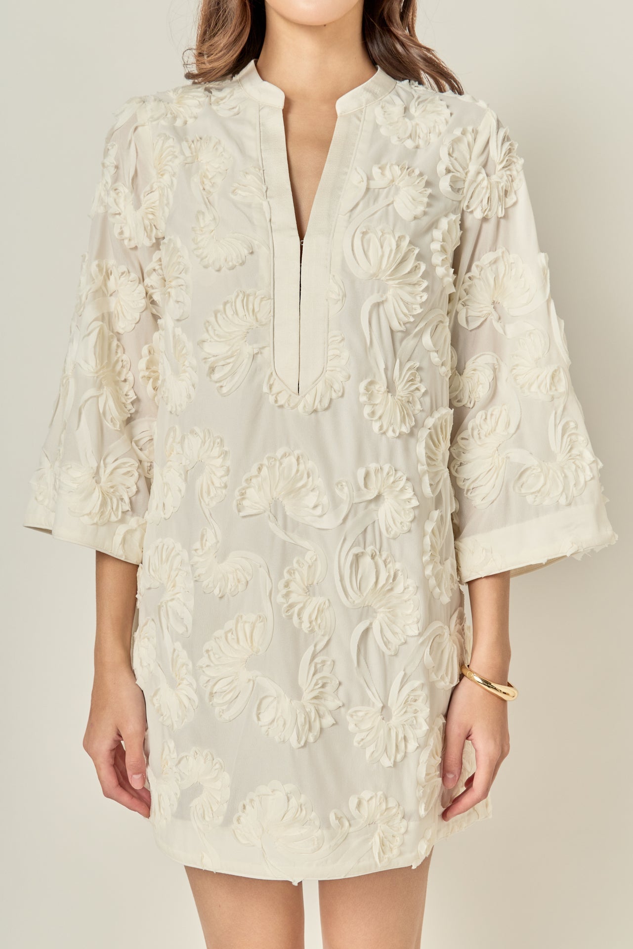 ENGLISH FACTORY - Sculpted Floral Mini Dress - DRESSES available at Objectrare