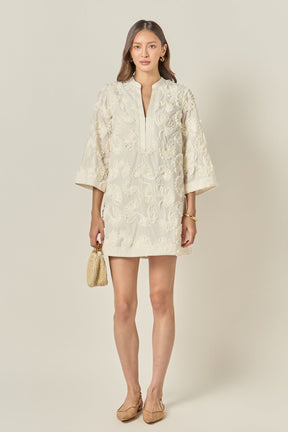 ENGLISH FACTORY - Sculpted Floral Mini Dress - DRESSES available at Objectrare