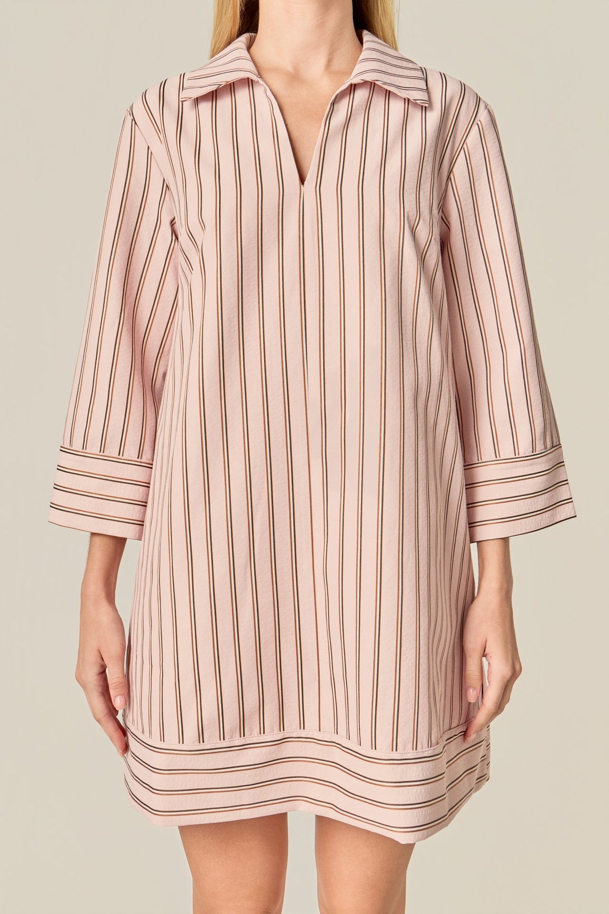 Stripe Collared Mini Dress