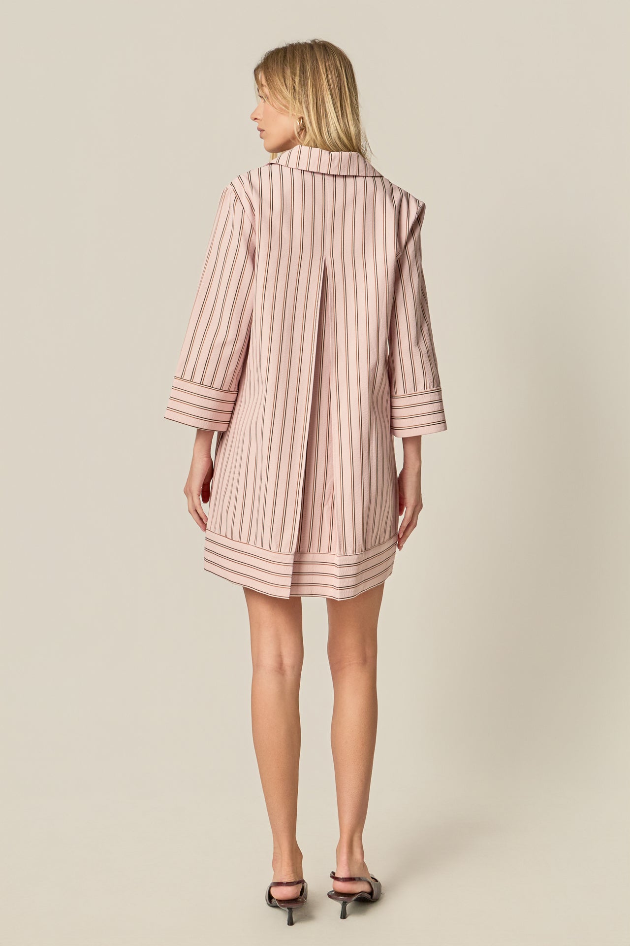 ENGLISH FACTORY - Stripe Collared Mini Dress - DRESSES available at Objectrare