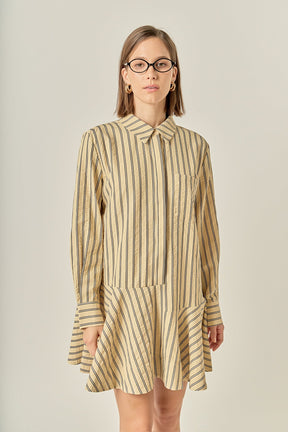 Collar Flare Skirt Dress