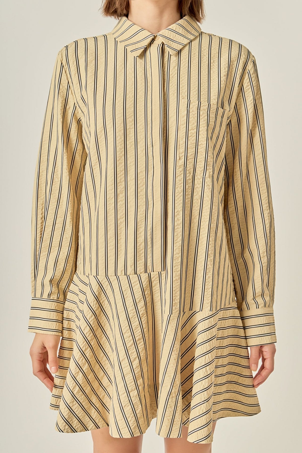 ENGLISH FACTORY - Collar Flare Skirt Dress - DRESSES available at Objectrare