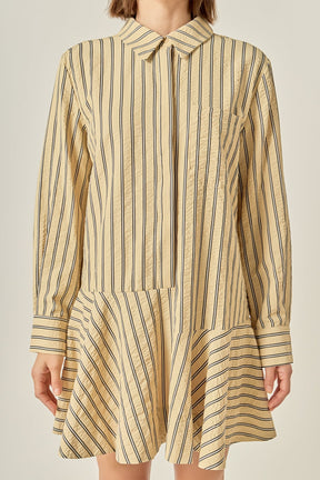 ENGLISH FACTORY - Collar Flare Skirt Dress - DRESSES available at Objectrare