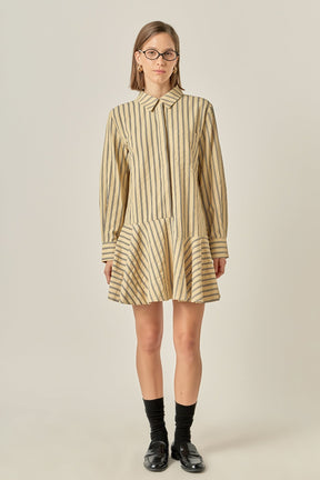 Collar Flare Skirt Dress