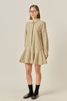 Collar Flare Skirt Dress