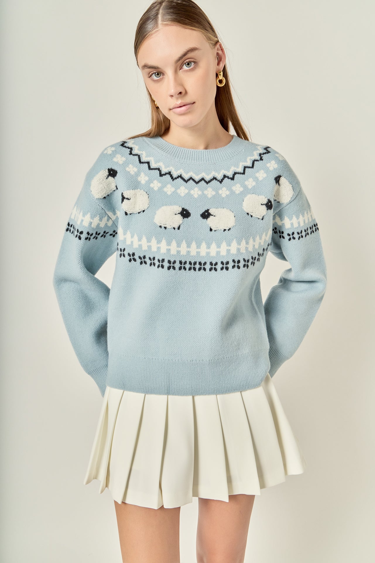 Sheep Faire Isle Long Sleeve Sweater