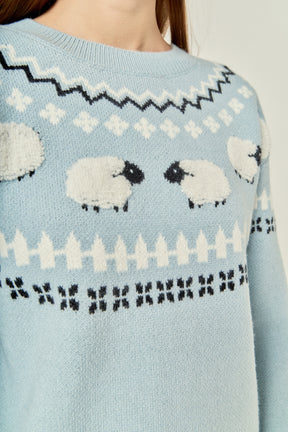 Sheep Faire Isle Long Sleeve Sweater