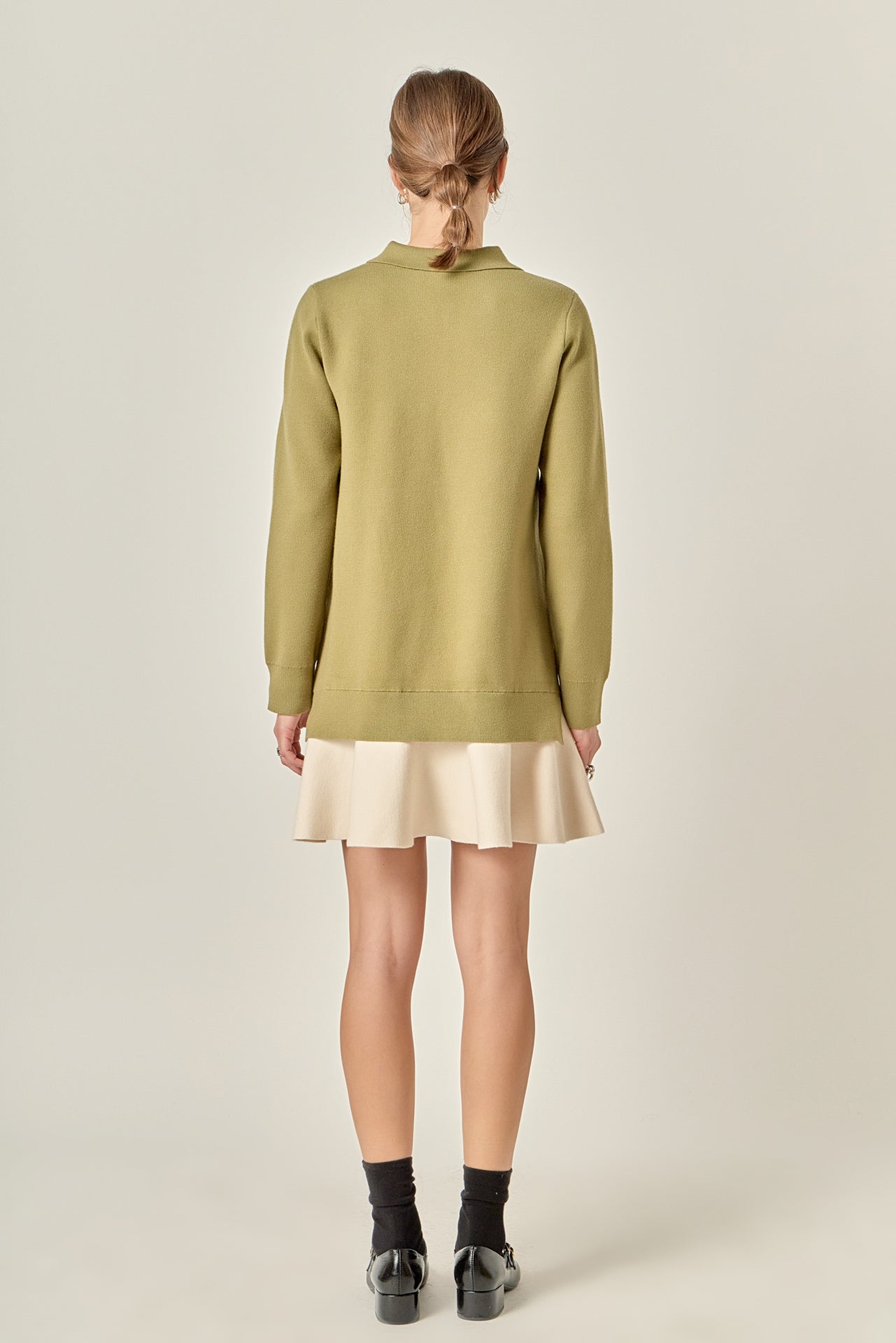 Argyle Polo Knit Dress