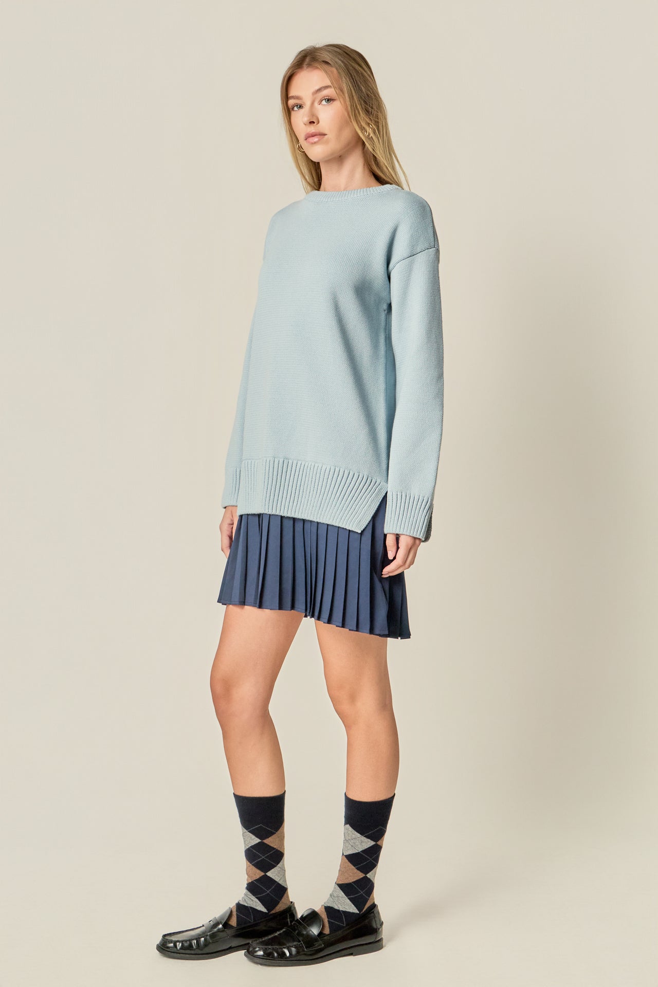 ENGLISH FACTORY - Mixed Media Pleated Mini Dress - DRESSES available at Objectrare