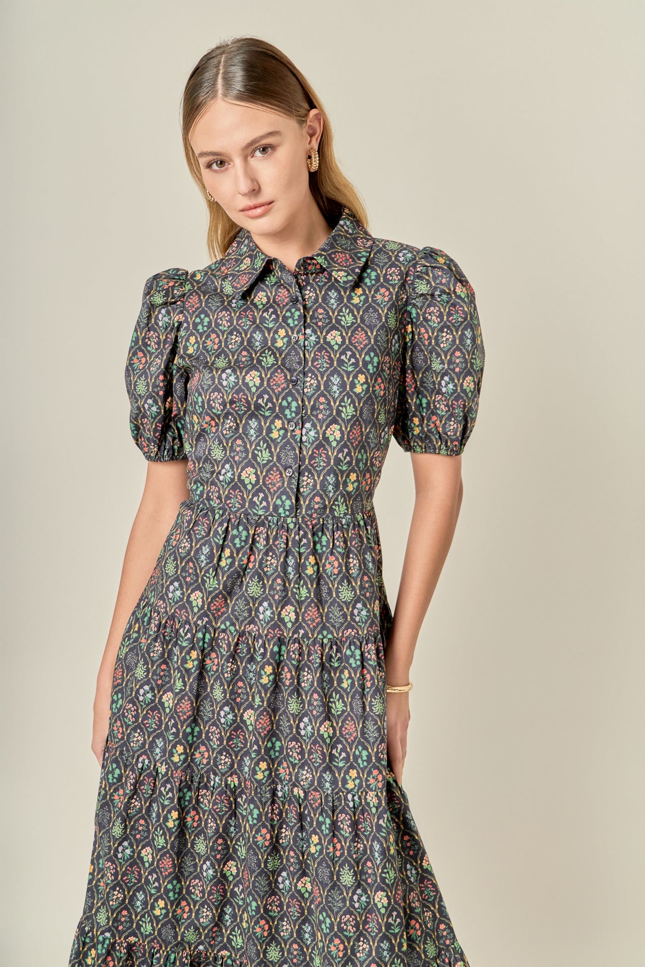 ENGLISH FACTORY - Print Button Up Maxi Dress - DRESSES available at Objectrare