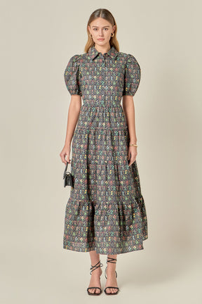 ENGLISH FACTORY - Print Button Up Maxi Dress - DRESSES available at Objectrare