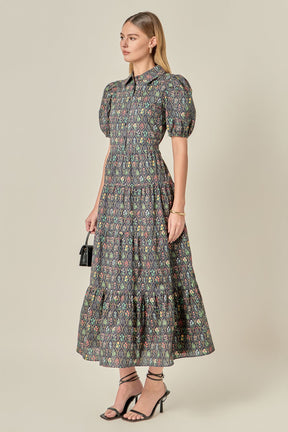 ENGLISH FACTORY - Print Button Up Maxi Dress - DRESSES available at Objectrare