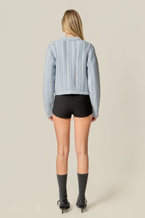 ENGLISH FACTORY - Cable Bow Cardigan - SWEATERS & KNITS available at Objectrare