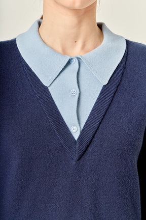 ENGLISH FACTORY - Camilla Colorblock Knit Mini Dress - DRESSES available at Objectrare