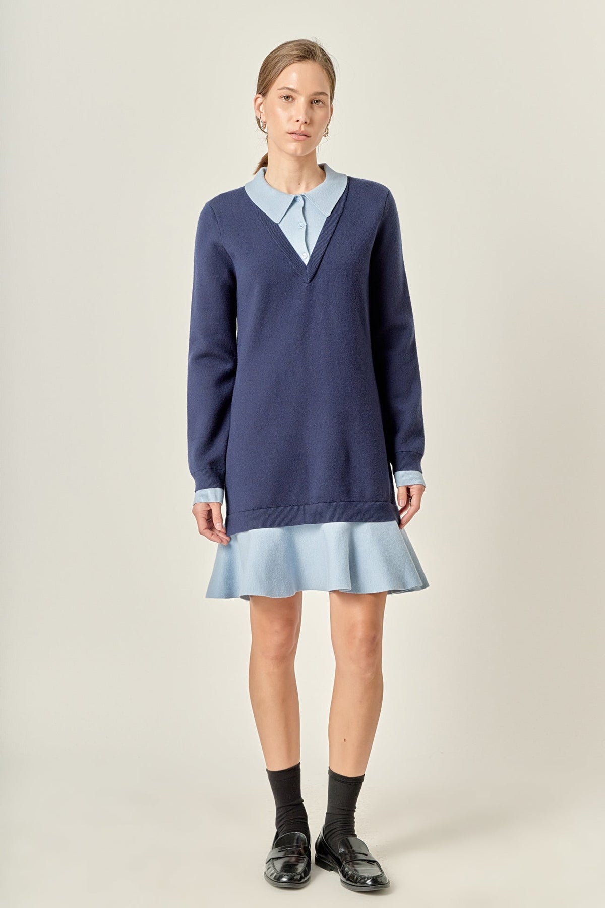 ENGLISH FACTORY - Camilla Colorblock Knit Mini Dress - DRESSES available at Objectrare