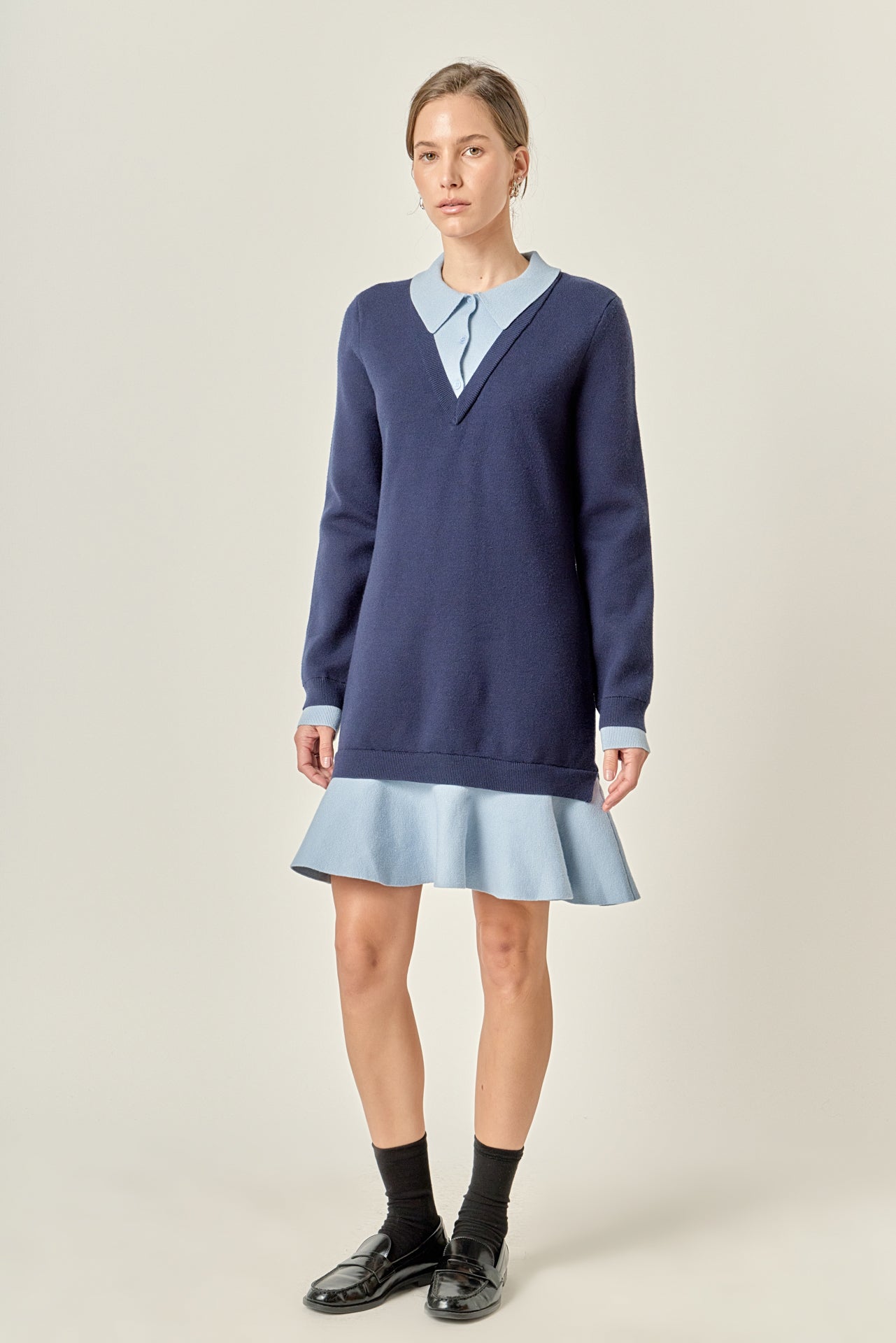 ENGLISH FACTORY - Camilla Colorblock Knit Mini Dress - DRESSES available at Objectrare