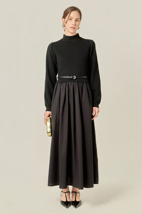 ENGLISH FACTORY - Peplum Waist Knit Midi Dress - DRESSES available at Objectrare