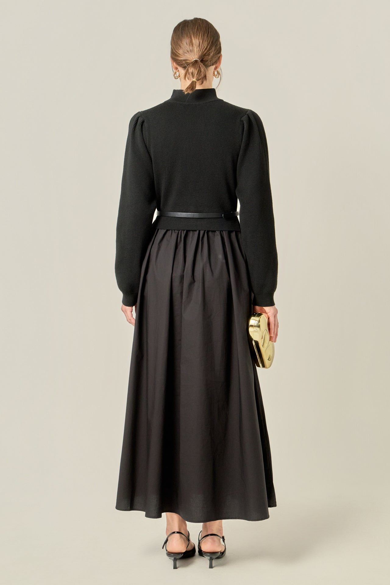 ENGLISH FACTORY - Peplum Waist Knit Midi Dress - DRESSES available at Objectrare