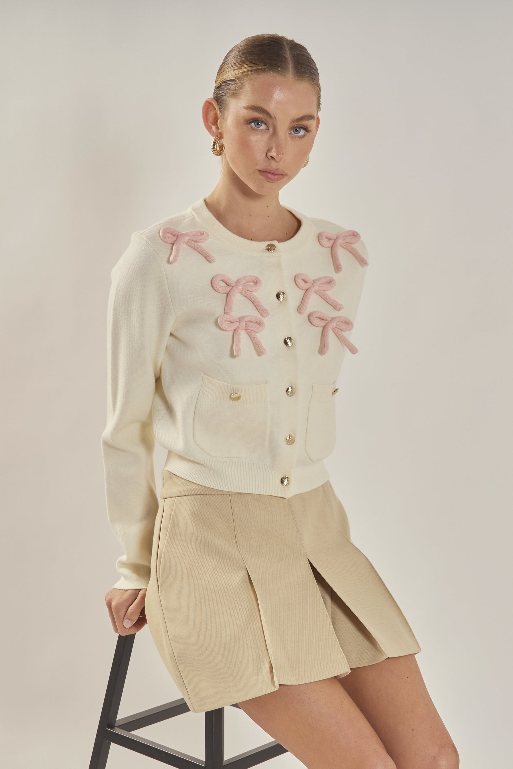 ENGLISH FACTORY - Bow Cardigan - SWEATERS & KNITS available at Objectrare