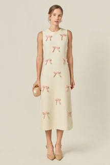 ENGLISH FACTORY - Lila Bow Midi Dress - DRESSES available at Objectrare